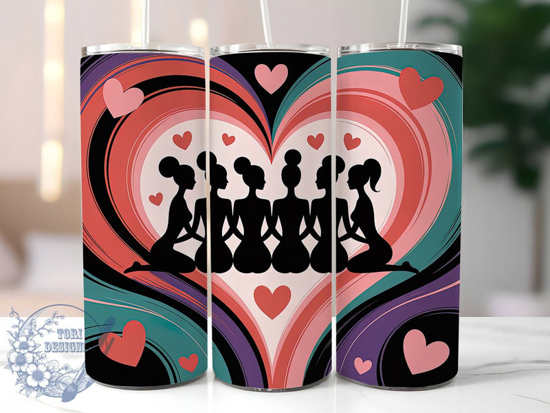 Elegant Afro Silhouette Tumbler, Silhouette Art, Cultural Design, Elegant Style, Tumbler Wrap, Sublimation Design, 20oz Tumbler Sublimation ToriDesigns 