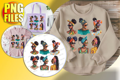 Elegant Afro Woman Clipart Sublimation Sublimation afrosvg 