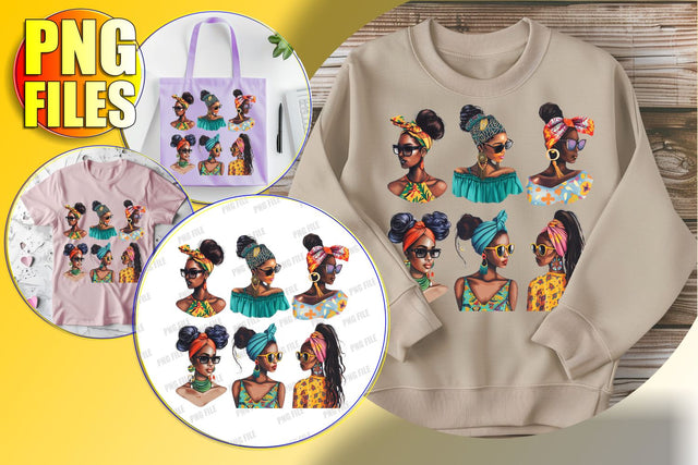 Elegant Afro Woman Clipart Sublimation Sublimation afrosvg 