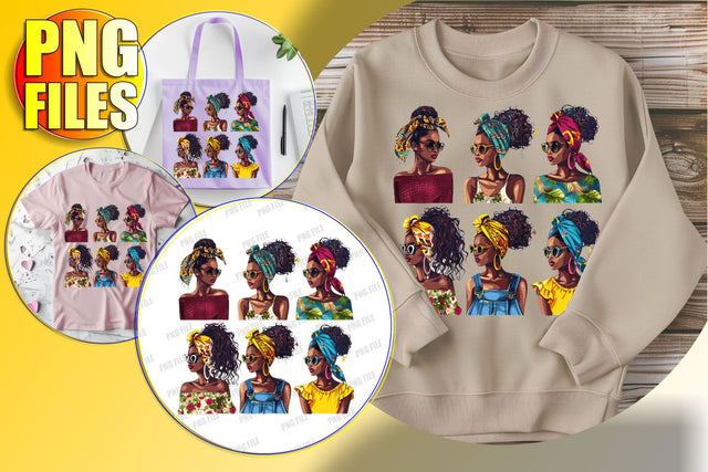 Elegant Afro Woman PNG Design Sublimation afrosvg 