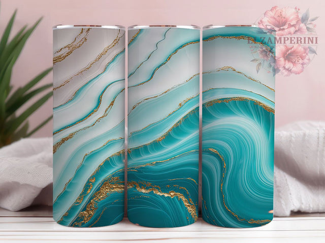 Elegant Agate Gold Vein Tumbler, Elegant Stone Wrap, 20oz Tumbler Sublimation, Glam Crystal Design, Shimmer Marble Tumbler, Luxe Gold Vein Wrap, Chic Agate Sublimation Sublimation Li Zamperini 