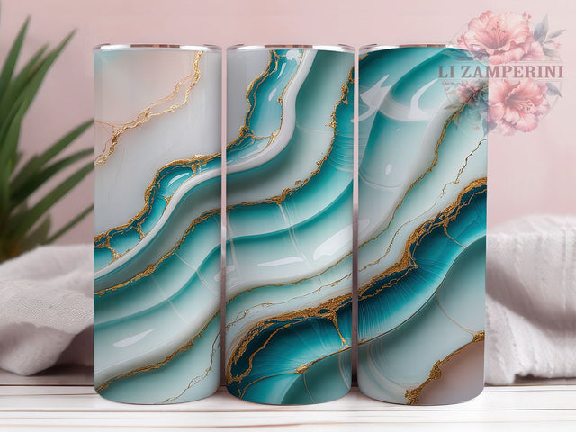 Elegant Agate Gold Vein Tumbler, Elegant Stone Wrap, 20oz Tumbler Sublimation, Glam Crystal Design, Shimmer Marble Tumbler, Luxe Gold Vein Wrap, Chic Agate Sublimation Sublimation Li Zamperini 