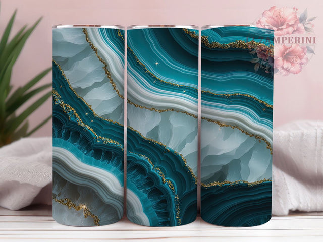Elegant Agate Gold Vein Tumbler, Elegant Stone Wrap, 20oz Tumbler Sublimation, Glam Crystal Design, Shimmer Marble Tumbler, Luxe Gold Vein Wrap, Chic Agate Sublimation Sublimation Li Zamperini 