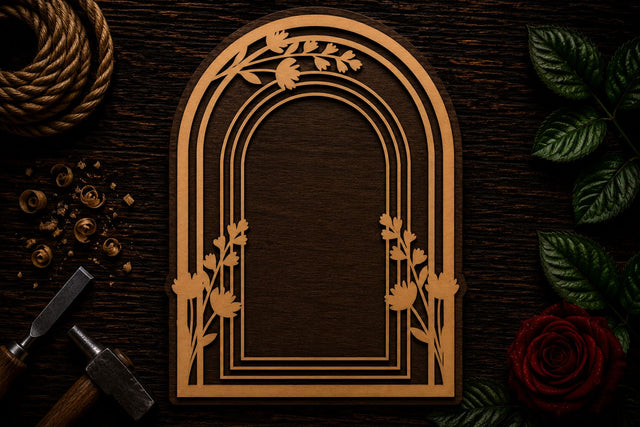 Elegant Arch Wall Frame Laser Cut SVG File SVG Regulrcrative 