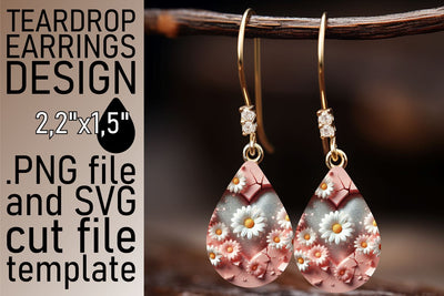 Elegant artwork, great for teardrop earrings! , 3D Heart Sublimation afrosvg 