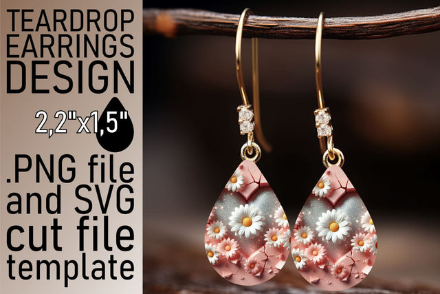 Elegant artwork, great for teardrop earrings! , 3D Heart Sublimation afrosvg 