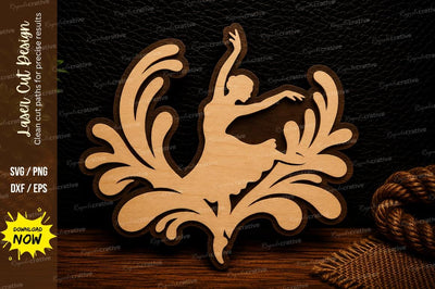 Elegant Ballerina Flourish Laser Cut SVG Design SVG Regulrcrative 