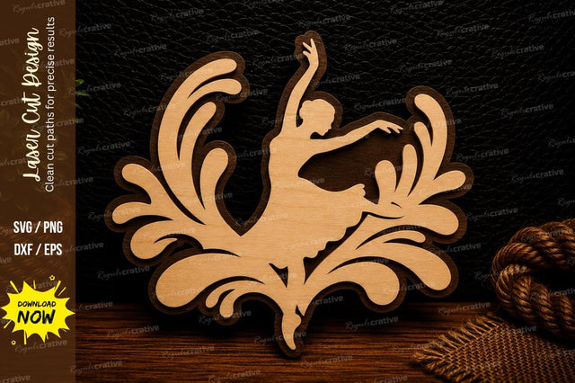 Elegant Ballerina Flourish Laser Cut SVG Design SVG Regulrcrative 