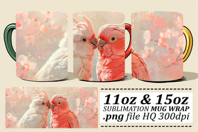 Elegant Bird Design for Mugs – 11oz & 15oz Sublimation Wrap Sublimation afrosvg 