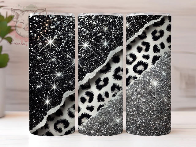 Elegant Black Glitter 20oz Tumbler Wrap, Glamorous Drinkware, 20oz Cup, Seamless Glitter Wrap, Chic Tumbler, Elegant Black Mug, Sparkly Gift Sublimation Lara' s Designs 