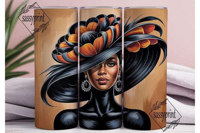 Elegant Black Woman 20oz Tumbler Wrap Sublimation sassyprint 