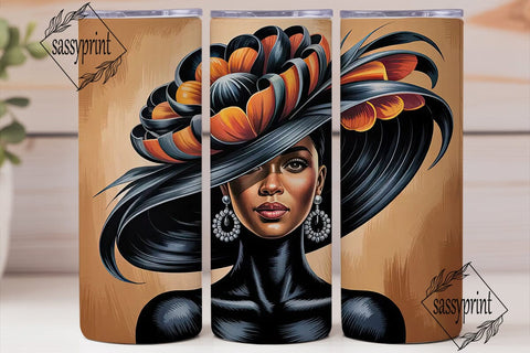 Elegant Black Woman 20oz Tumbler Wrap Sublimation sassyprint 