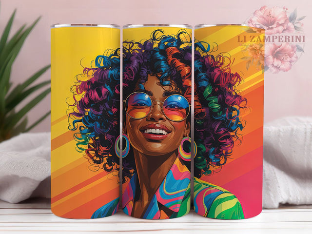Elegant Black Woman Tumbler, Beautiful Art, Elegant Wrap, Sublimation Art, 20oz Tumbler, Bold Design, Cultural Theme Sublimation Li Zamperini 