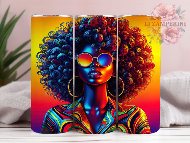 Elegant Black Woman Tumbler, Beautiful Art, Elegant Wrap, Sublimation Art, 20oz Tumbler, Bold Design, Cultural Theme Sublimation Li Zamperini 