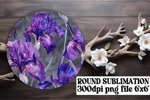 Elegant Blossom Circle Sublimation Set: Keychain, Coaster, Ornament Pack Sublimation afrosvg 