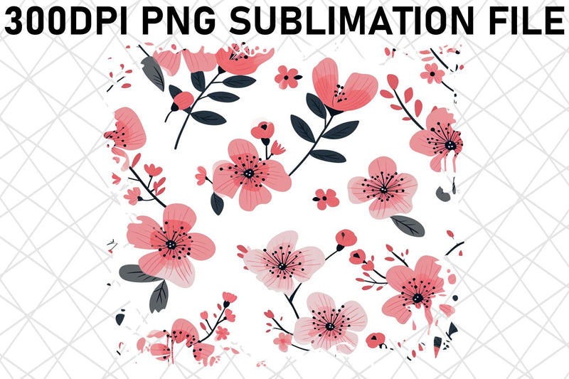 Elegant Blossom Pattern Sublimation, Floral Beauty PNG Design, Colorful Petals, Nature Inspired Sublimation afrosvg 