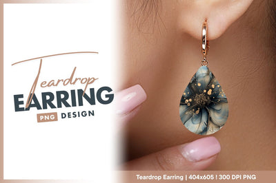 Elegant blue flower with golden accents Sublimation Regulrcrative 