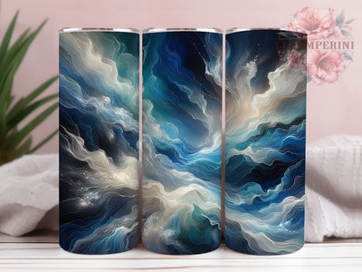 Elegant Blue Marble Tumbler, White Silver Tumbler, Elegant 20oz Wrap, Sublimation Design, Stylish Gift Idea, Modern Marble Wrap, Chic Marble Tumbler Sublimation Li Zamperini 