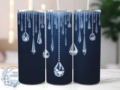 Elegant Blue Velvet Diamond Tumbler, Diamond Drip Wrap, 20oz Tumbler Sublimation, Luxury Glam Design, Elegant Blue Glitter Tumbler, Chic Velvet Drip Wrap, Stylish Glam Sublimation Sublimation ToriDesigns 
