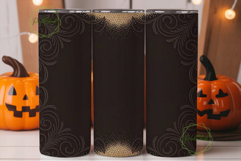 Elegant Brown & Gold Tumbler Design Sublimation PixelChick 