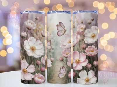 Elegant Butterfly Floral Pattern Tumbler, Patterned Flower Tumbler, Elegant Butterfly Wrap, Seamless Floral Pattern Wrap, Rustic Butterfly Wrap, Sublimation Design, Trendy Gift Idea Sublimation SvggirlplusArt 