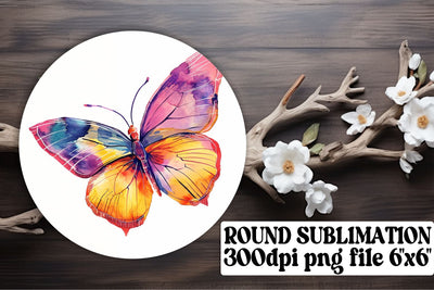 Elegant Butterfly Round Sublimation for Keyrings and Car Drink Coasters Sublimation afrosvg 
