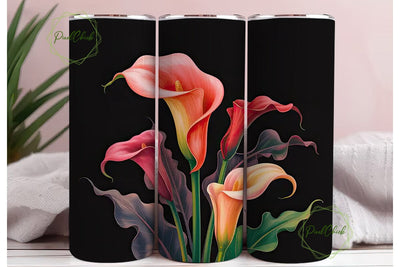 Elegant Calla Lily 20oz Tumbler Wrap Sublimation PixelChick 
