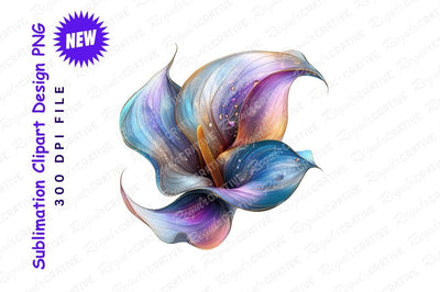 Elegant Calla Lily With Pastel Colors And Golden Outlines Floral Illustration Isolated On Grey Background Sublimation Regulrcrative 