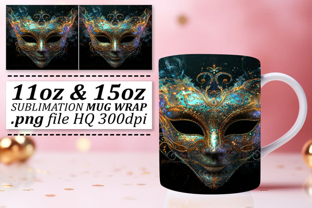 Elegant Carnival Creations: Mardi Gras Mask Pattern Sublimation afrosvg 