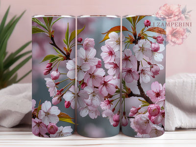 Elegant Cherry Blossom Floral Tumbler, Floral Tumbler, Whimsical Blossom Wrap, Elegant Flower Wrap, Vibrant Blossom Wrap, Sublimation Design, Trendy Gift Idea Sublimation Li Zamperini 