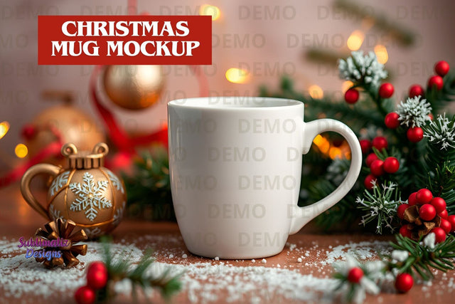 Elegant Christmas Mug Mockup Mock Up Photo Sublimatiz Designs 