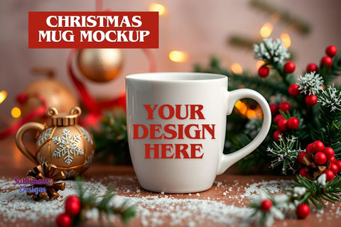 Elegant Christmas Mug Mockup Mock Up Photo Sublimatiz Designs 