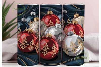 Elegant Christmas Ornaments 20oz Tumbler Sublimation PixelChick 