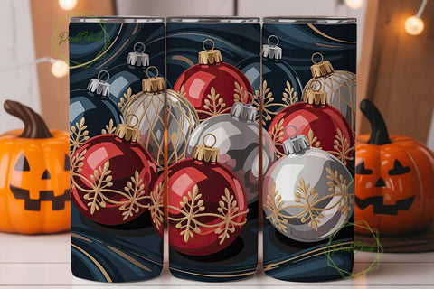Elegant Christmas Ornaments 20oz Tumbler Sublimation PixelChick 