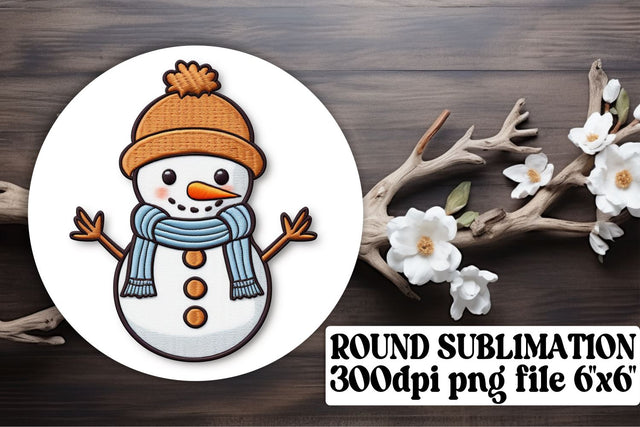 Elegant Christmas Wonderland 3D Embroidered Circle Keychain Coaster Sublimation afrosvg 