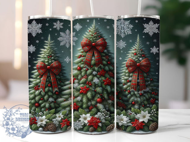 Elegant Classic Christmas Tree Tumbler, Festive Holiday Wrap, Winter Tree Sublimation, Seasonal Cheer Cup, 20Oz Skinny Tumbler Wrap, Classic Christmas Mug, Elegant Holiday Design Sublimation ToriDesigns 