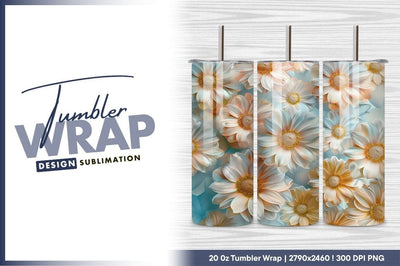 Elegant Daisy Floral Art Gentle Pastel Colors Sublimation Regulrcrative 