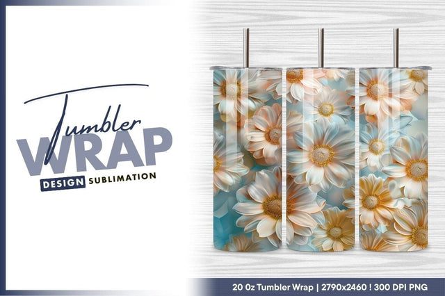 Elegant Daisy Floral Art Gentle Pastel Colors Sublimation Regulrcrative 