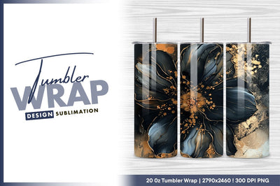 Elegant dark flower with golden accents Sublimation Regulrcrative 