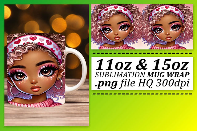 Elegant designs, make every sip a delight! , Love Girl Sublimation afrosvg 