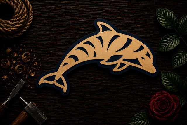 Elegant Dolphin Marine Life Laser Cut SVG File SVG Regulrcrative 