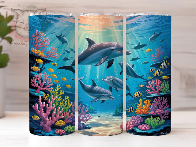 Elegant Dolphin Ocean Tumbler, Underwater Tumbler Design, Marine Life Wrap, Elegant Dolphin Wrap, Whimsical Ocean Wrap, Sublimation Design, Trendy Gift Idea Sublimation Lara' s Designs 