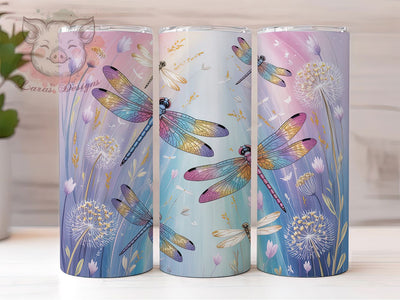 Elegant Dragonfly Print Tumbler, Dragonfly Tumbler, Stylish 20oz Wrap, Sublimation Design, Trendy Gift Idea, Dragonfly Print Wrap, Elegant Dragonfly Tumbler Sublimation Lara' s Designs 