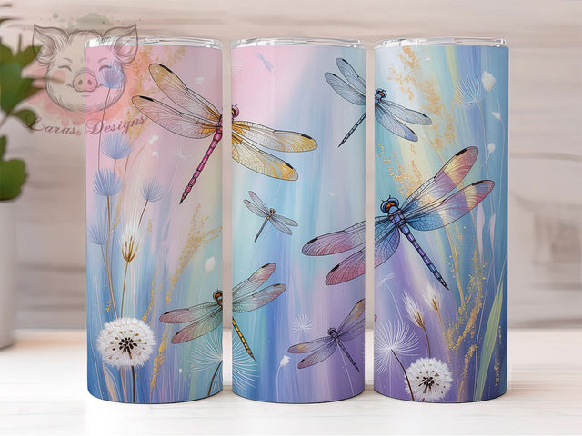 Elegant Dragonfly Print Tumbler, Dragonfly Tumbler, Stylish 20oz Wrap, Sublimation Design, Trendy Gift Idea, Dragonfly Print Wrap, Elegant Dragonfly Tumbler Sublimation Lara' s Designs 