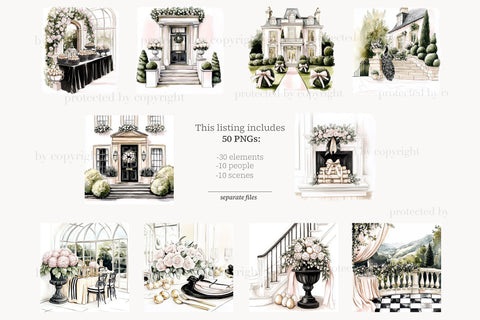 Elegant Easter Clipart | Spring Bunny Clip Art | Easter PNG SVG GlamArtZhanna 