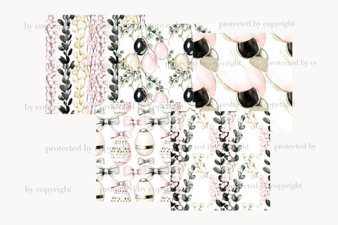 Elegant Easter Digital Paper | Pink Gold Egg Patterns Digital Pattern GlamArtZhanna 