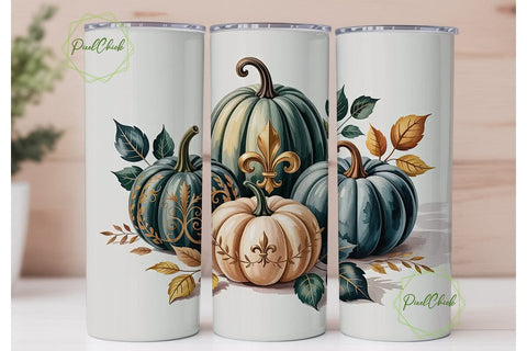 Elegant Fall Pumpkin 20oz Tumbler Wrap Sublimation PixelChick 