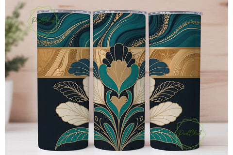 Elegant Floral 20oz Tumbler Wrap Sublimation PixelChick 