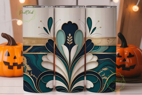 Elegant Floral 20oz Tumbler Wrap Sublimation PixelChick 