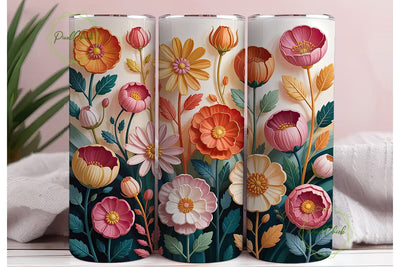 Elegant Floral 20oz Tumbler Wrap Sublimation PixelChick 